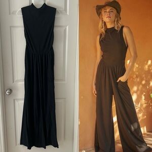 Free People Beach Black Sleeveless Jumpsuit